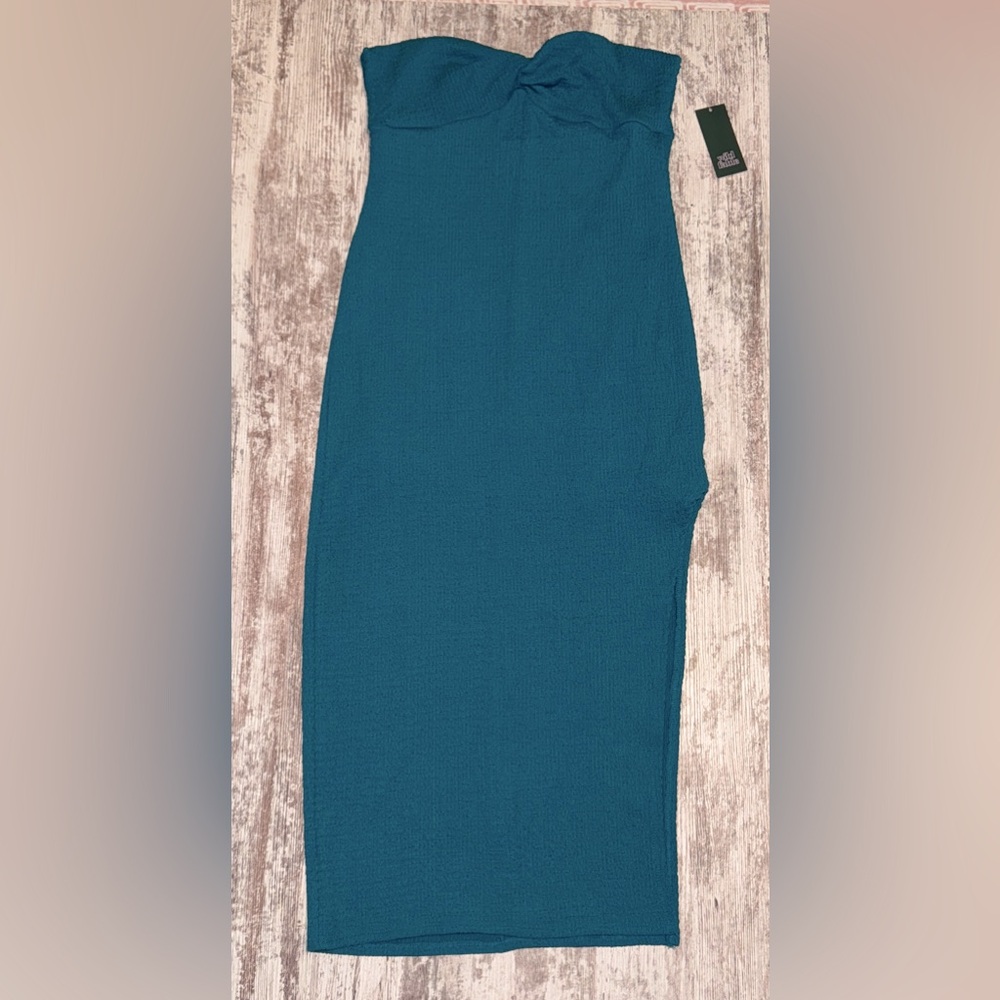 Wild Fable Blue Strapless Bodycon Dress‎